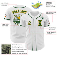 Load image into Gallery viewer, Custom White Green-Gold Authentic Baseball Jersey