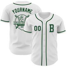 Load image into Gallery viewer, Custom White Green-Gray Authentic Baseball Jersey