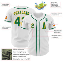 Load image into Gallery viewer, Custom White Kelly Green-Gold Authentic Baseball Jersey