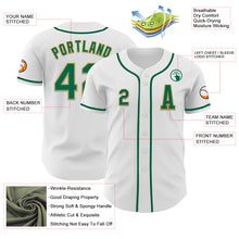 Load image into Gallery viewer, Custom White Kelly Green-Old Gold Authentic Baseball Jersey