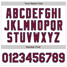 Load image into Gallery viewer, Custom White Crimson-Navy Authentic Baseball Jersey