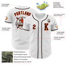 Load image into Gallery viewer, Custom White Brown-Orange Authentic Baseball Jersey