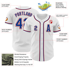 Load image into Gallery viewer, Custom White Royal-Red Authentic Baseball Jersey