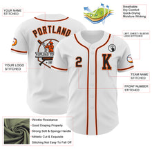 Load image into Gallery viewer, Custom White Black-Orange Authentic Baseball Jersey