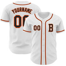 Load image into Gallery viewer, Custom White Black-Orange Authentic Baseball Jersey
