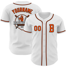 Load image into Gallery viewer, Custom White Orange-Black Authentic Baseball Jersey
