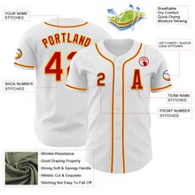 Load image into Gallery viewer, Custom White Red-Gold Authentic Baseball Jersey