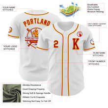Load image into Gallery viewer, Custom White Red-Gold Authentic Baseball Jersey