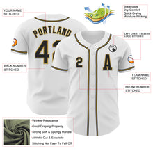 Load image into Gallery viewer, Custom White Black-Old Gold Authentic Baseball Jersey