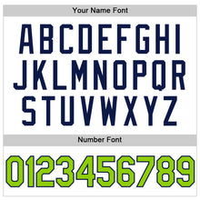 Load image into Gallery viewer, Custom White Neon Green-Navy Authentic Throwback Basketball Jersey