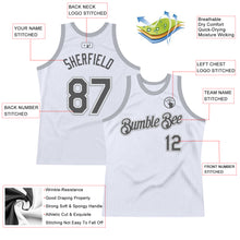 Load image into Gallery viewer, Custom White Steel Gray-Gray Authentic Throwback Basketball Jersey