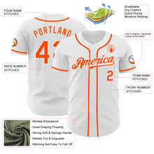 Load image into Gallery viewer, Custom White Orange Authentic Baseball Jersey