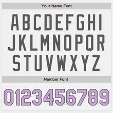 Load image into Gallery viewer, Custom White Light Purple-Steel Gray Authentic Baseball Jersey