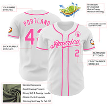 Load image into Gallery viewer, Custom White Pink Authentic Baseball Jersey