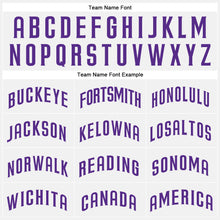 Load image into Gallery viewer, Custom White Purple Pinstripe Purple Authentic Baseball Jersey