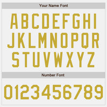 Load image into Gallery viewer, Custom White Black Pinstripe Old Gold Authentic Baseball Jersey