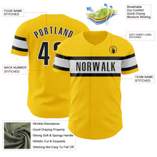 Load image into Gallery viewer, Custom Yellow Black-White Authentic Baseball Jersey