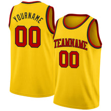 Load image into Gallery viewer, Custom Yellow Red-Black Authentic Basketball Jersey