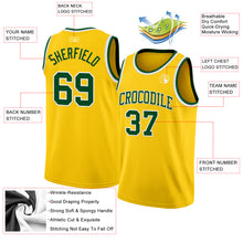 Load image into Gallery viewer, Custom Yellow Green-White Authentic Basketball Jersey