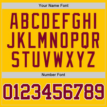 Load image into Gallery viewer, Custom Yellow Maroon-White Authentic Basketball Jersey
