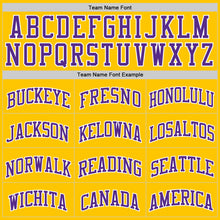 Load image into Gallery viewer, Custom Yellow Purple-White Authentic Basketball Jersey