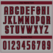 Load image into Gallery viewer, Custom Gray Black-Crimson Authentic Baseball Jersey