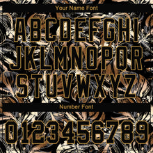 Load image into Gallery viewer, Custom 3D Pattern Design Golden Tropical Leaves In The Style Of Jungle And Hawaii Authentic Baseball Jersey