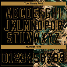 Load image into Gallery viewer, Custom 3D Pattern Design Golden And Green Tropical Leaves In The Style Of Jungle And Hawaii Authentic Baseball Jersey