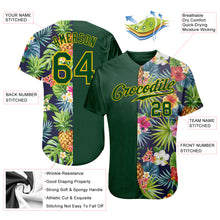 Load image into Gallery viewer, Custom 3D Pattern Design Tropical Pattern With Pineapples Palm Leaves And Flowers Authentic Baseball Jersey