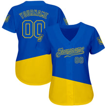 Load image into Gallery viewer, Custom 3D Pattern Design Ukrainian Flag And Coat Of Arms Of Ukraine Authentic Baseball Jersey