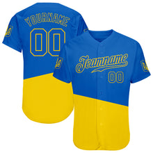 Load image into Gallery viewer, Custom 3D Pattern Design Ukrainian Flag And Coat Of Arms Of Ukraine Authentic Baseball Jersey