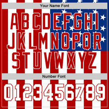 Load image into Gallery viewer, Custom White White-Red 3D American Flag Authentic Baseball Jersey