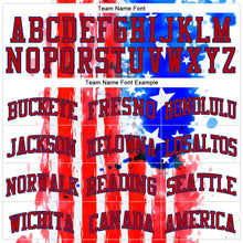 Load image into Gallery viewer, Custom White Royal-Red 3D American Flag Authentic Baseball Jersey