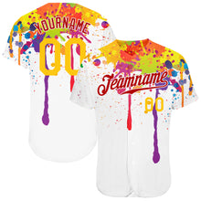 Load image into Gallery viewer, Custom 3D Pattern Design Colorful Bright Ink Splashes Authentic Baseball Jersey
