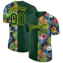 Load image into Gallery viewer, Custom 3D Pattern Design Tropical Pattern With Pineapples Palm Leaves And Flowers Performance T-Shirt
