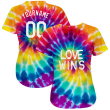 Load image into Gallery viewer, Custom Rainbow For Pride Month Love Wins LGBT Authentic Baseball Jersey