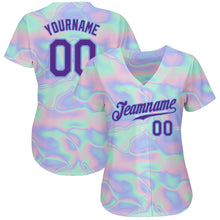 Load image into Gallery viewer, Custom 3D Pattern Design Abstract Trendy Holographic Vaporwave Style Authentic Baseball Jersey