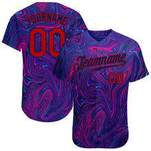 Load image into Gallery viewer, Custom 3D Pattern Design Abstract Interweaving Curved Fluid Art Authentic Baseball Jersey