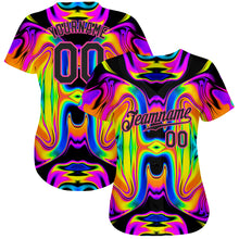 Load image into Gallery viewer, Custom 3D Pattern Design Abstract Iridescent Psychedelic Swirl Fluid Art Authentic Baseball Jersey