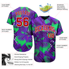 Load image into Gallery viewer, Custom 3D Pattern Design Music Festival Authentic Baseball Jersey