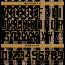 Load image into Gallery viewer, Custom Camo Black-Old Gold 3D Salute To Service American Flag Authentic Baseball Jersey
