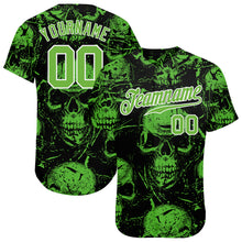 Load image into Gallery viewer, Custom 3D Pattern Halloween Skulls Authentic Baseball Jersey