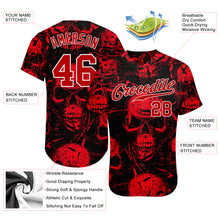 Load image into Gallery viewer, Custom 3D Pattern Halloween Skulls Authentic Baseball Jersey