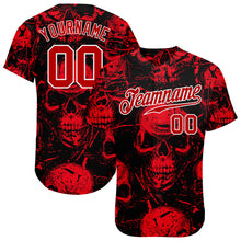 Load image into Gallery viewer, Custom 3D Pattern Halloween Skulls Authentic Baseball Jersey