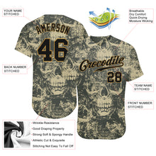 Load image into Gallery viewer, Custom 3D Pattern Halloween Skulls Authentic Baseball Jersey