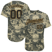 Load image into Gallery viewer, Custom 3D Pattern Halloween Skulls Authentic Baseball Jersey