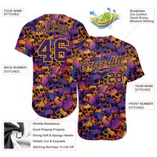 Load image into Gallery viewer, Custom 3D Pattern Halloween Skulls Authentic Baseball Jersey