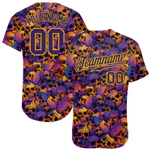 Load image into Gallery viewer, Custom 3D Pattern Halloween Skulls Authentic Baseball Jersey