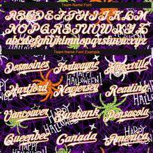 Load image into Gallery viewer, Custom 3D Pattern Happy Halloween Spiders Authentic Baseball Jersey