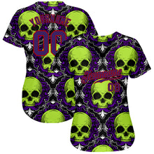Load image into Gallery viewer, Custom 3D Pattern Halloween Skulls Authentic Baseball Jersey